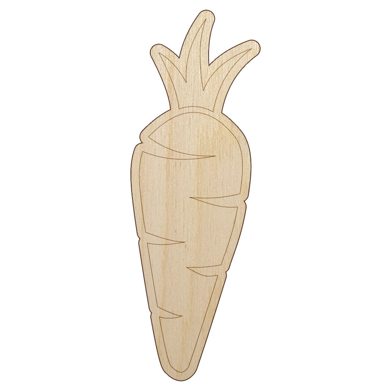 Carrot Vegetable Unfinished Wood Shape Piece Cutout for DIY Craft Projects